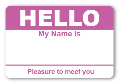Sticker Hello My Name is Purple Name Tags
