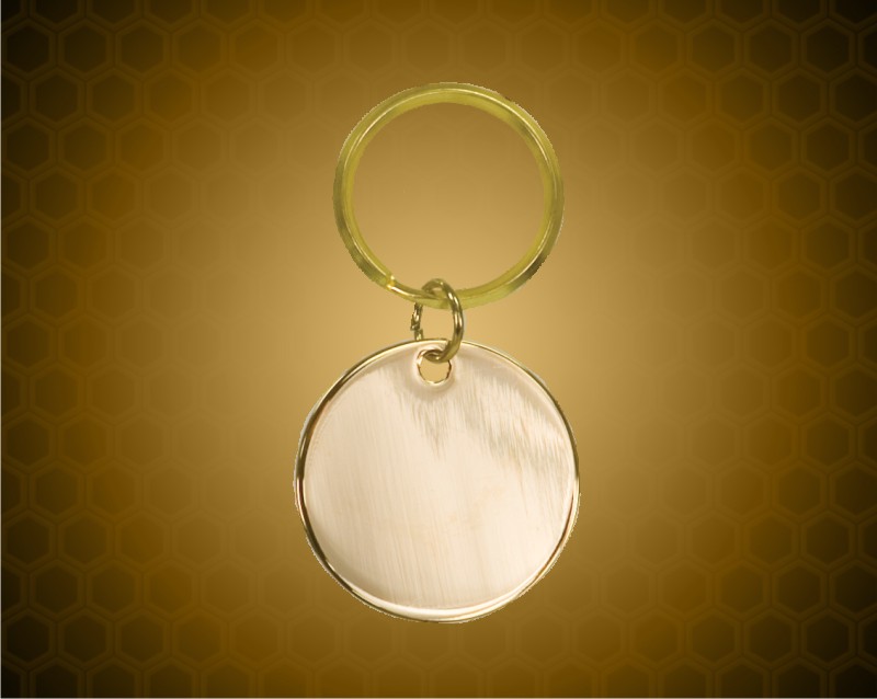 1 1/2 Inch Gold Blank Circle Brass Key Ring