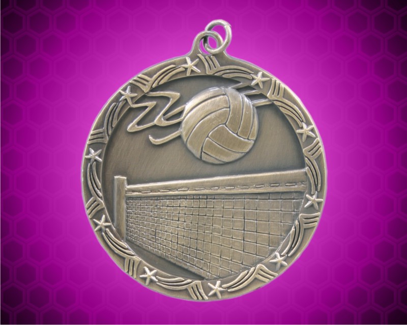 2 1/2 inch Gold Volleyball Shooting Star Medal