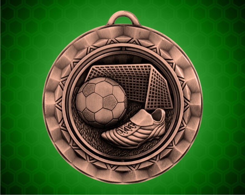 2 5/16 inch Bronze Soccer Spinner Medal