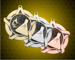 2 1/4 inch Science Super Star Medals