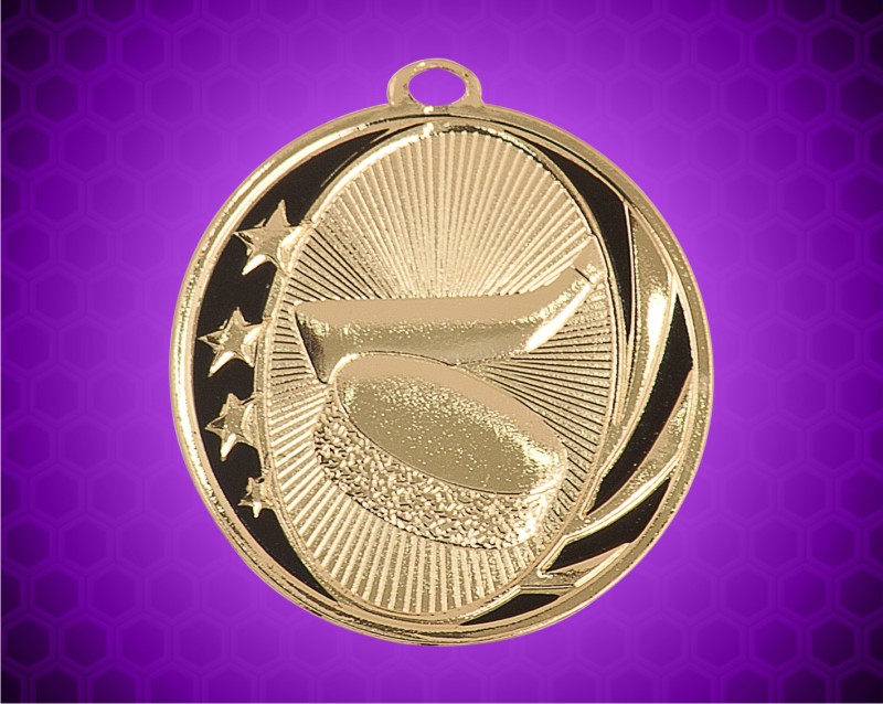 2 inch Gold Hockey Laserable MidNite Star Medal