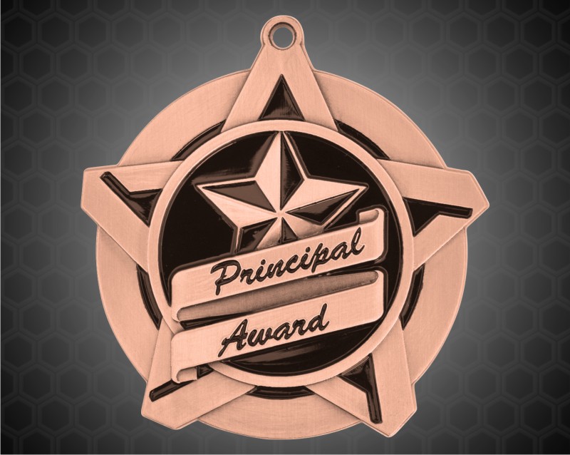 2 1/4 inch Bronze Principal's Award Super Star Medal