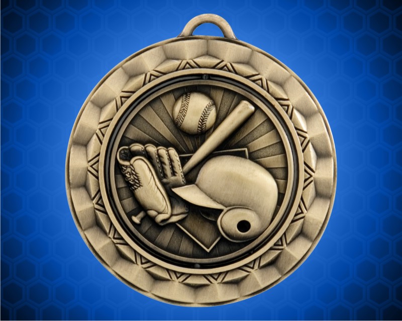 2 5/16 inch Gold Baseball Spinner Medal
