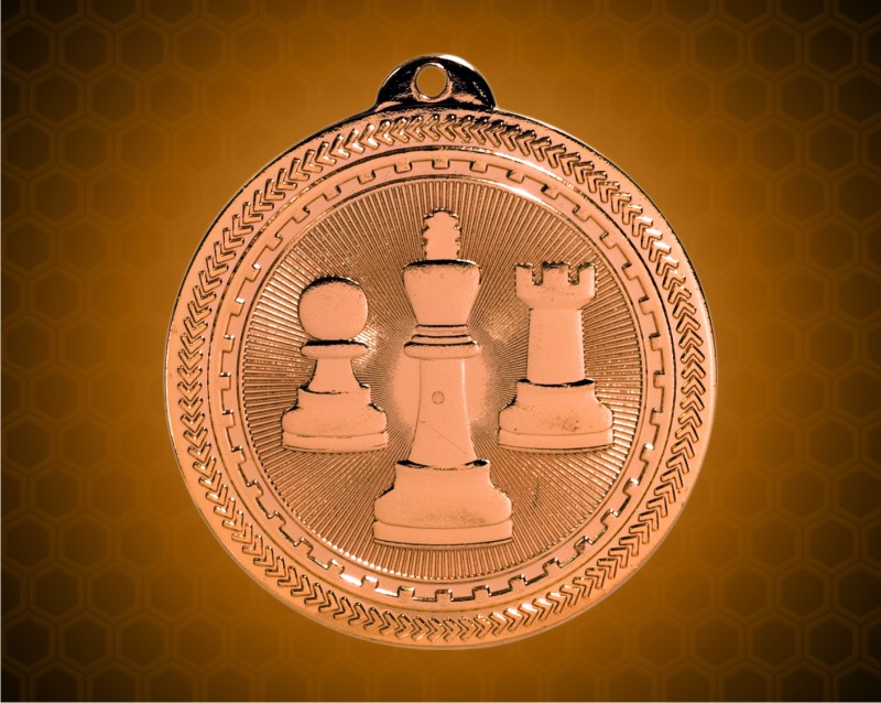 2 inch Bronze Chess Laserable BriteLazer Medal