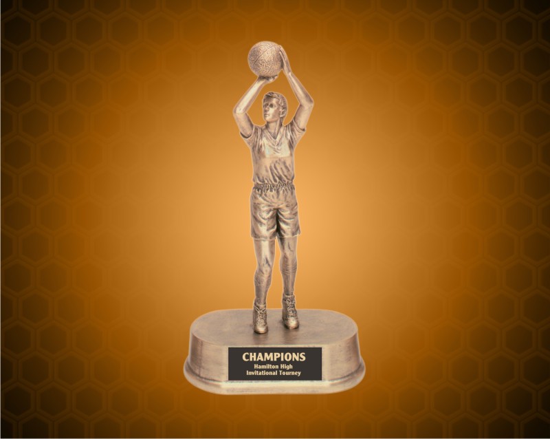 9 1/4 inch Antique Gold Female Basketball Resin