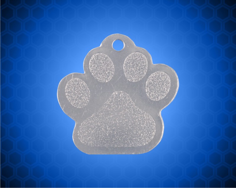 1" x 1" Silver Laserable Paw Print Pet Tag