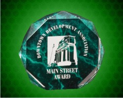 5 Inch Green Marble Octagon Acrylic Award 