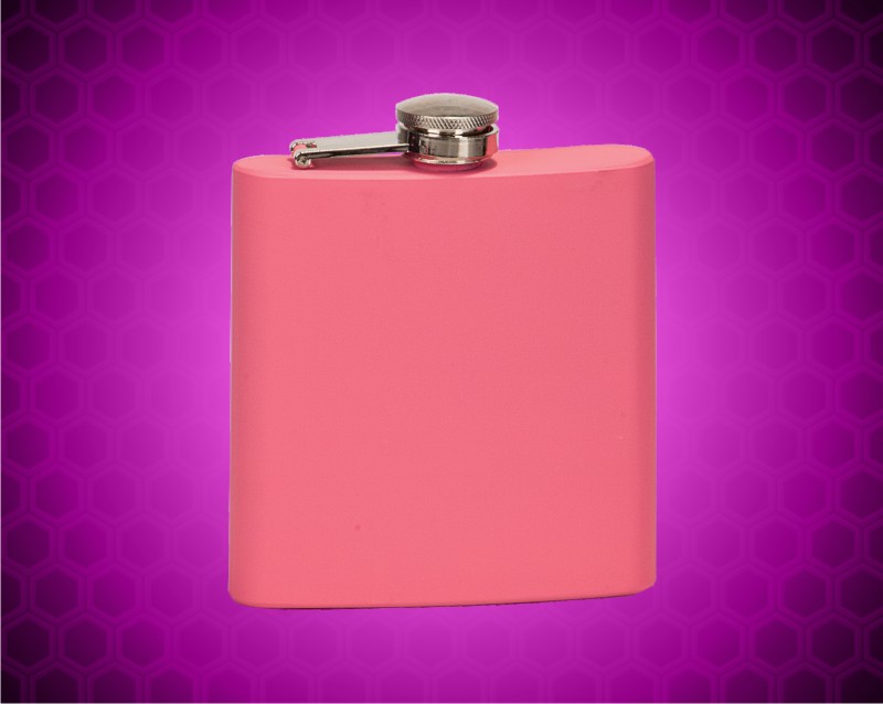 6 oz. Matte Pink Stainless Steel Flask