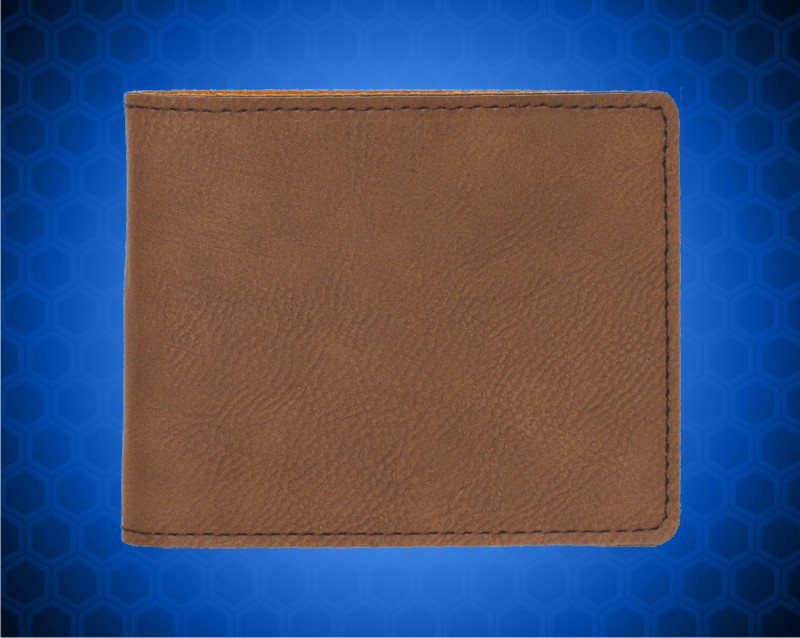 4 1/2 x 3 1/2 Dark Brown Leatherette Bifold Wallet