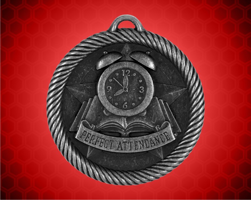 2 inch Silver Perfect Attendance Value Medal