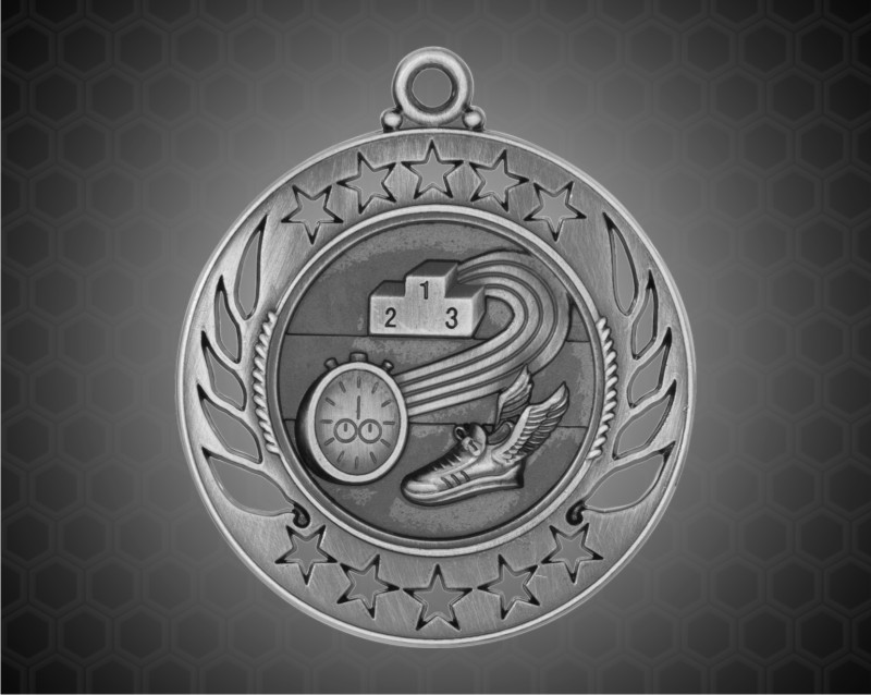 2 1/4 inch Silver Track Galaxy Medal