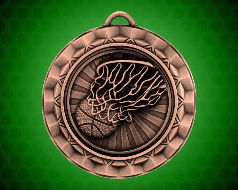 2 5/16 inch Bronze Basketball Spinner Medal