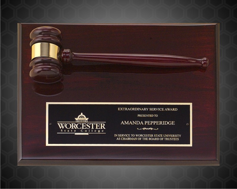 9 x 12 inch Rosewood Piano-Finish Gavel Plaque