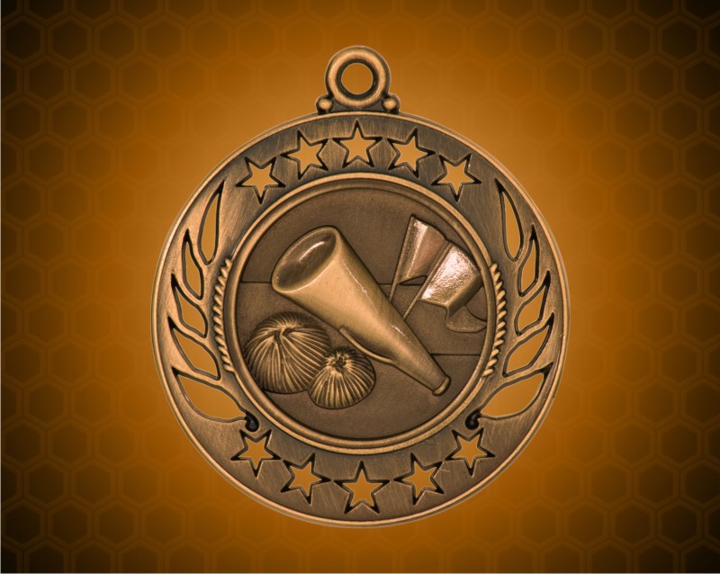 2 1/4 inch Bronze Cheerleader Galaxy Medal