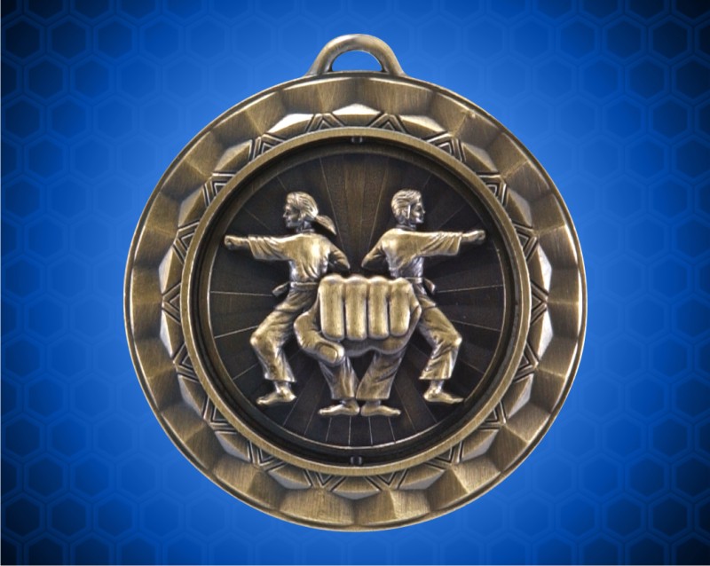 2 5/16 Inch Gold Karate Spinner Medal
