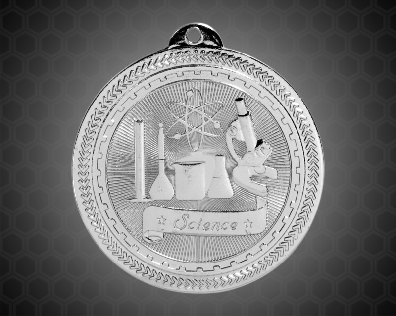 2 inch Silver Science Laserable BriteLazer Medal