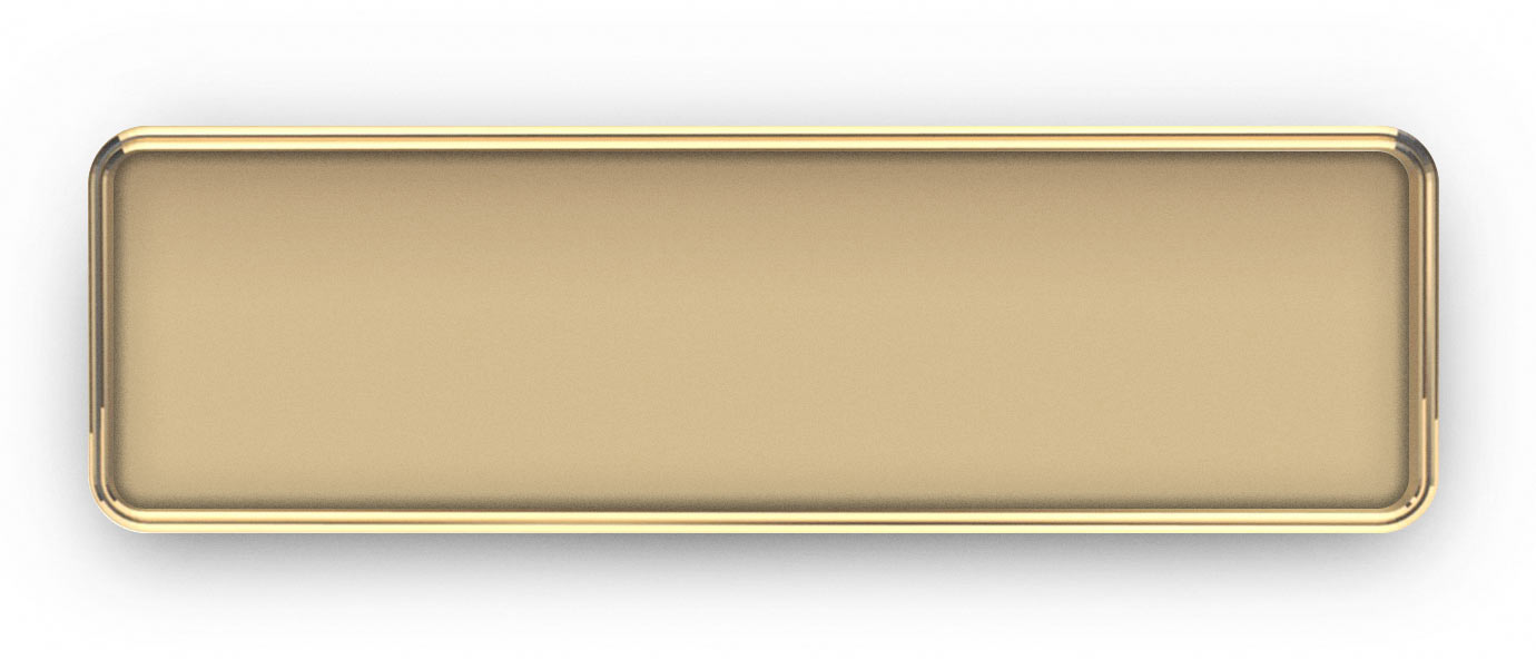 Gold Metal Framed Epoxy Nametag with Engraved Logo/Text