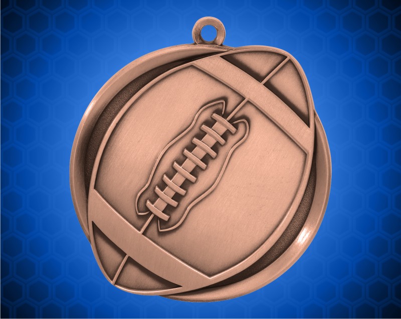 2 1/4 inch Bronze Football Mega Medal