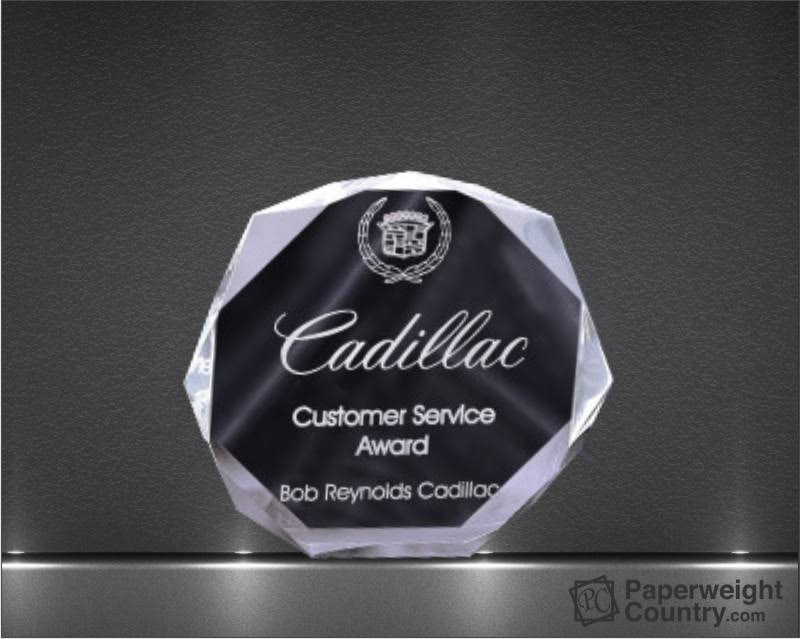 5 x 5 x 1 Inch Octagon Bevel Acrylic Paperweight