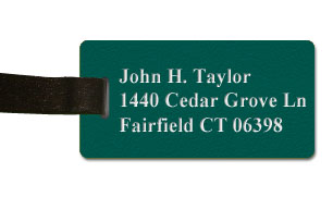 Textured Plastic Luggage Tag: Teal with White - 822-992