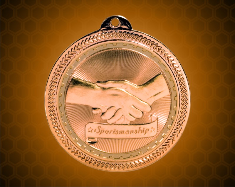 2 inch Bronze Sportsmanship Laserable BriteLazer Medal