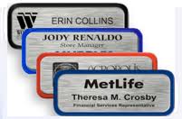 Brushed Silver Metal Nametag with Border