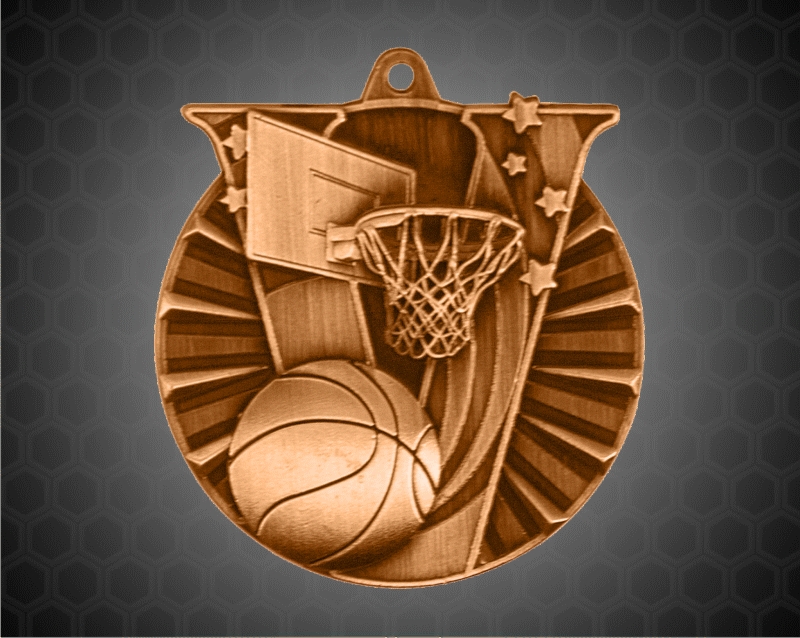 2 inch Bronze Basketball Victory medal