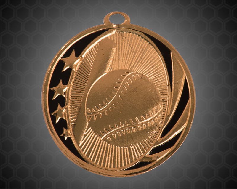 2 inch Bronze Baseball Laserable MidNite Star Medal
