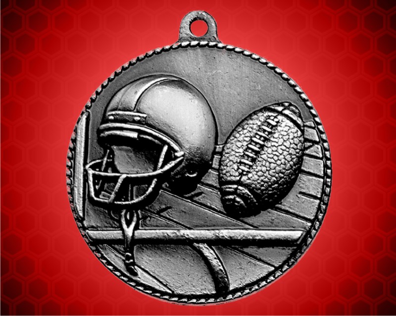 2 inch Silver Football Die Cast Medal