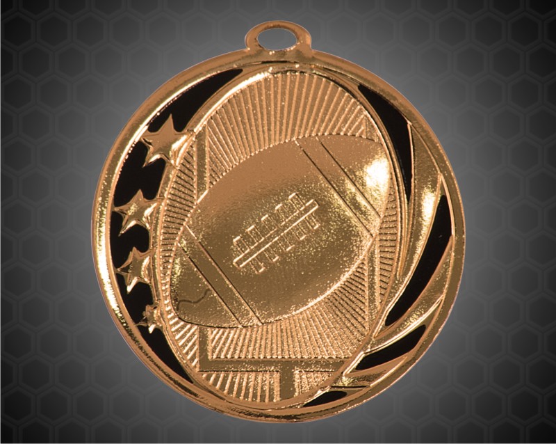 2 inch Bronze Football Laserable MidNite Star Medal