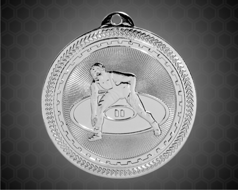 2 inch Silver Wrestling Laserable BriteLazer Medal
