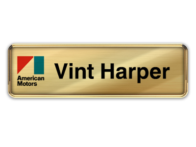 Gold Metal Framed Nametag with Shiny Gold Metal Insert