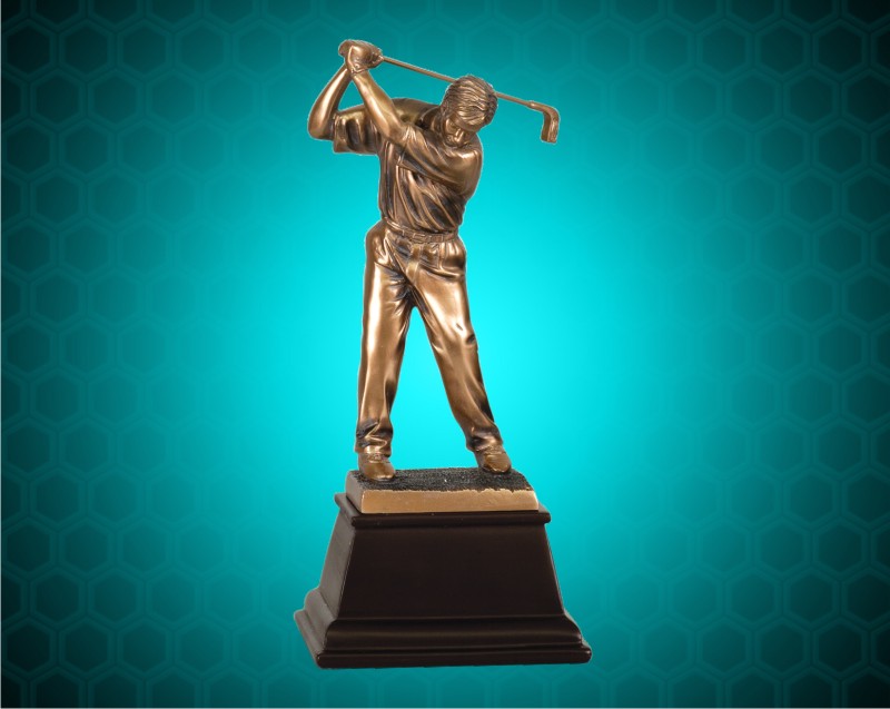9 1/2 Inch Bronze Male Golf Resin Award