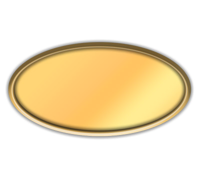 Gold Plastic Oval Name Tag Frames