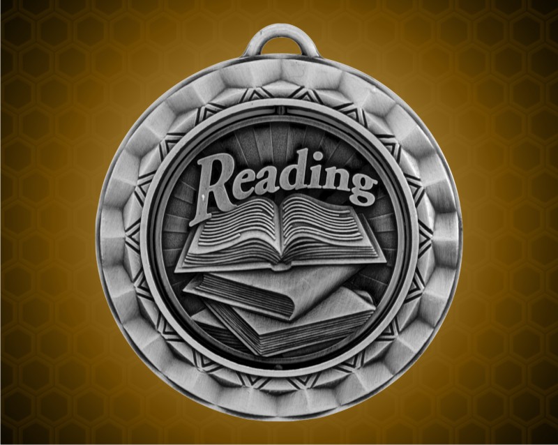 2 5/16 Inch Silver Reading Spinner Medal