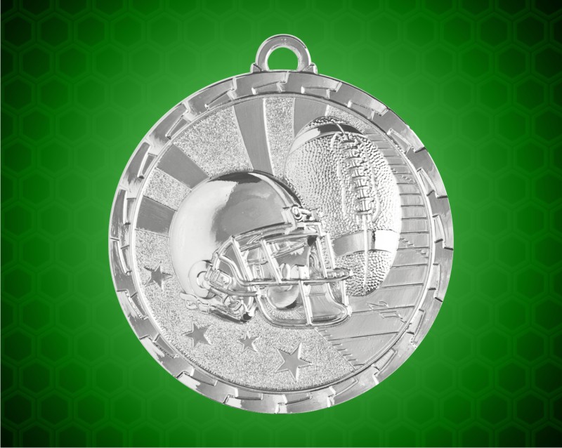 2 Inch Silver Football Bright Medal