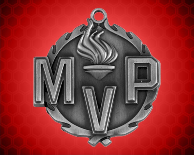 1 3/4 inch Silver MVP Wreath Medal