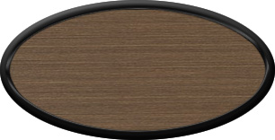 Blank Oval Plastic Black Nametag with Deep Bronze