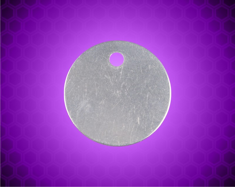1" Silver Laserable Round Pet Tag