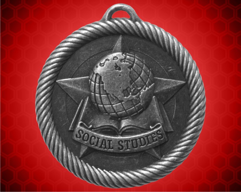 2 inch Silver Social Studies Value Medal