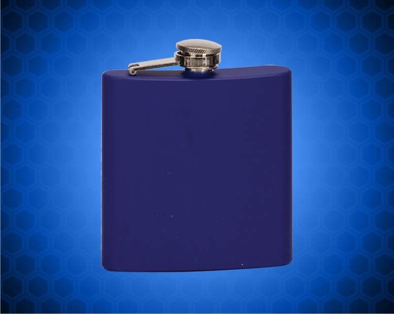 6 oz. Matte Blue Stainless Steel Flask
