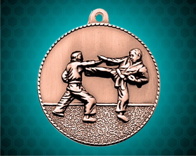 2 inch Bronze Karate Die Cast Medal