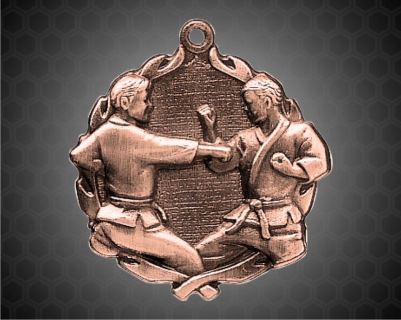 1 3/4 inch Bronze Karate Wreath Medal
