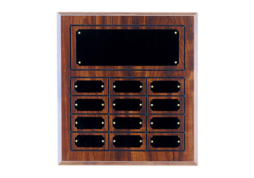 11 5/8 x 12 3/4 Inch Cherry Finish Perpetual Plaque (12 Plates)