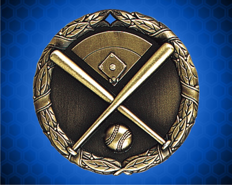 1 1/4 inch Gold Baseball XR Medal