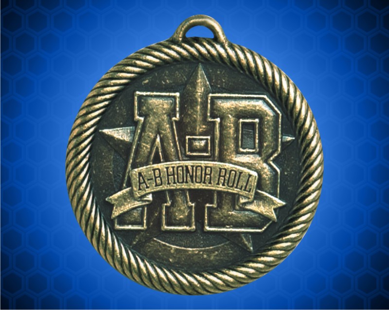 2 inch Gold "A-B" Honor Roll Value Medal
