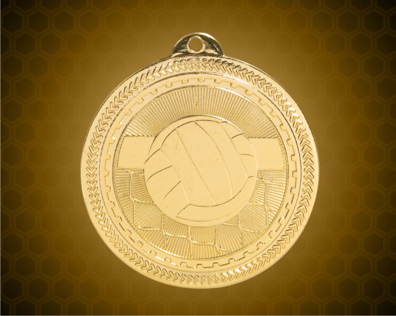 2 inch Gold Volleyball Laserable BriteLazer Medal