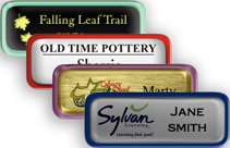 Metal Name Tags with Epoxy and Border