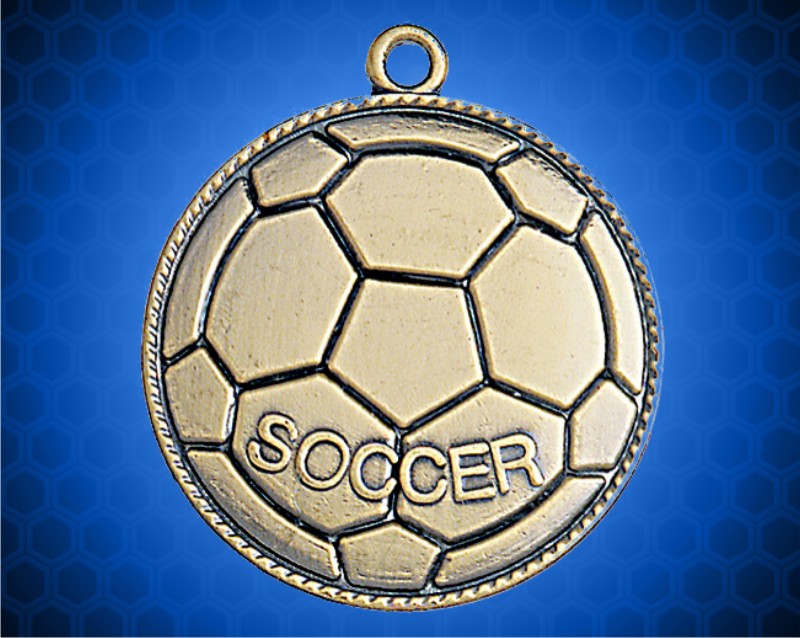 1 1/2 inch Gold Soccer Die Cast Medal